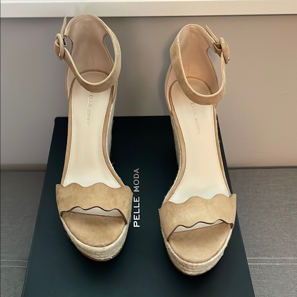 Pelle Moda Tan Wedge Sandals
